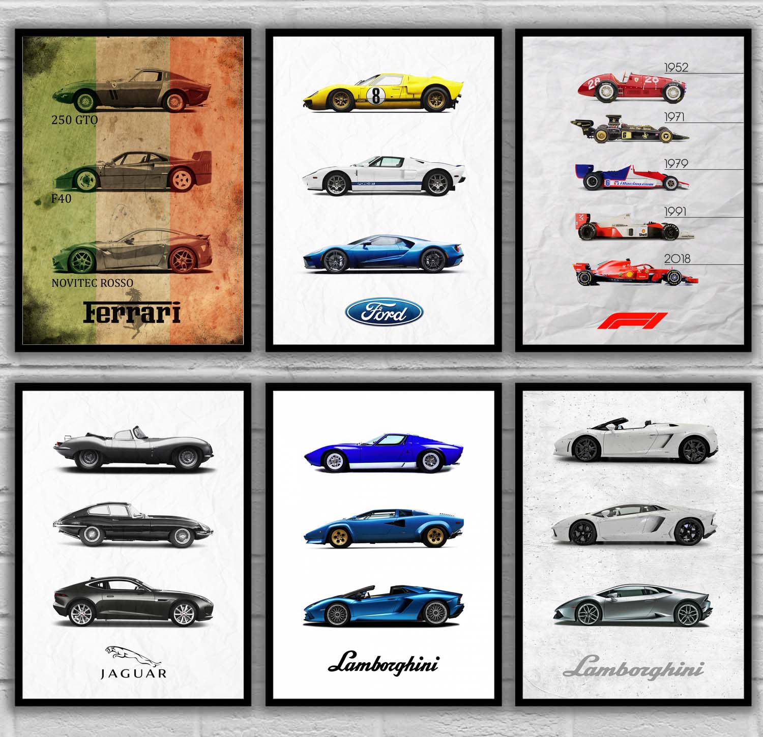 Supercars Vintage Auto Poster Ohne Rahmen - Auto-Couture