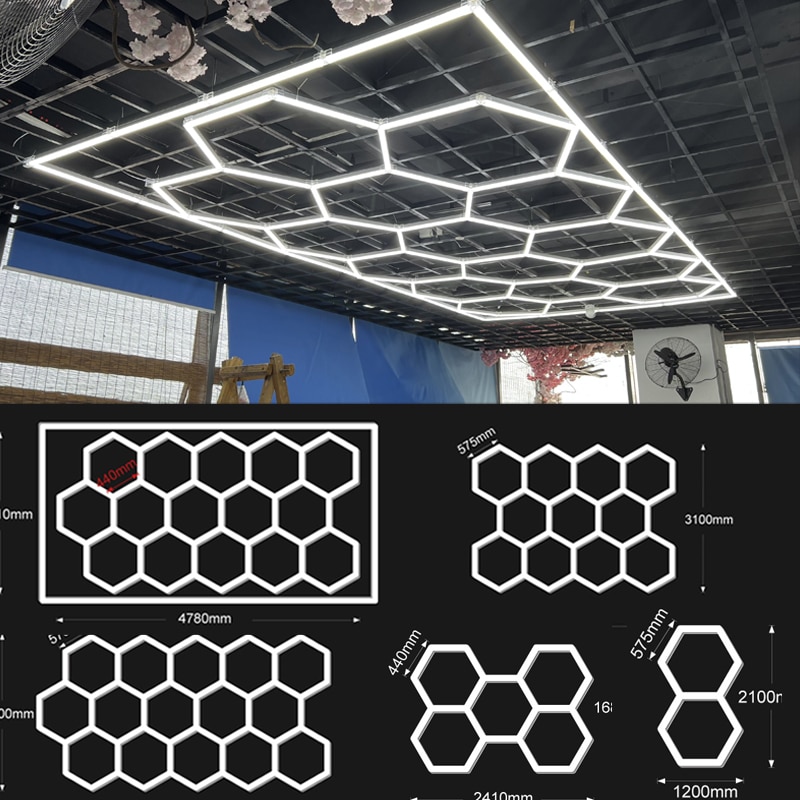 Garagenbeleuchtung Hexagon Lichter 110V-240V - Auto-Couture