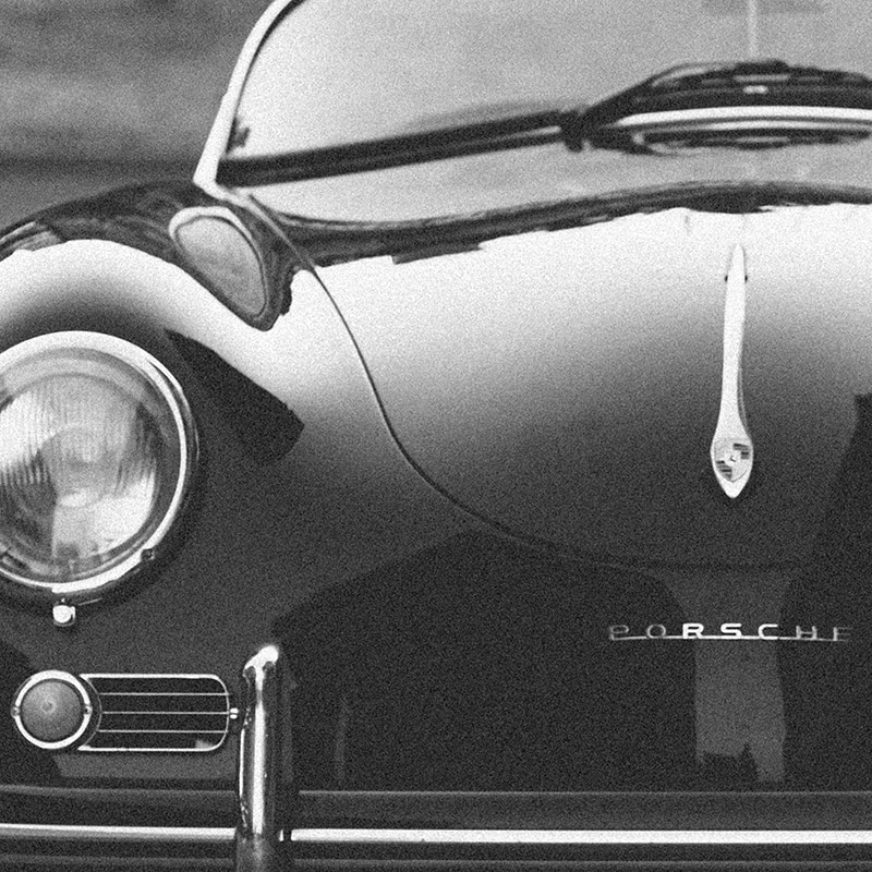 Porsche Fotografie Schwarz Weiß Leinwand