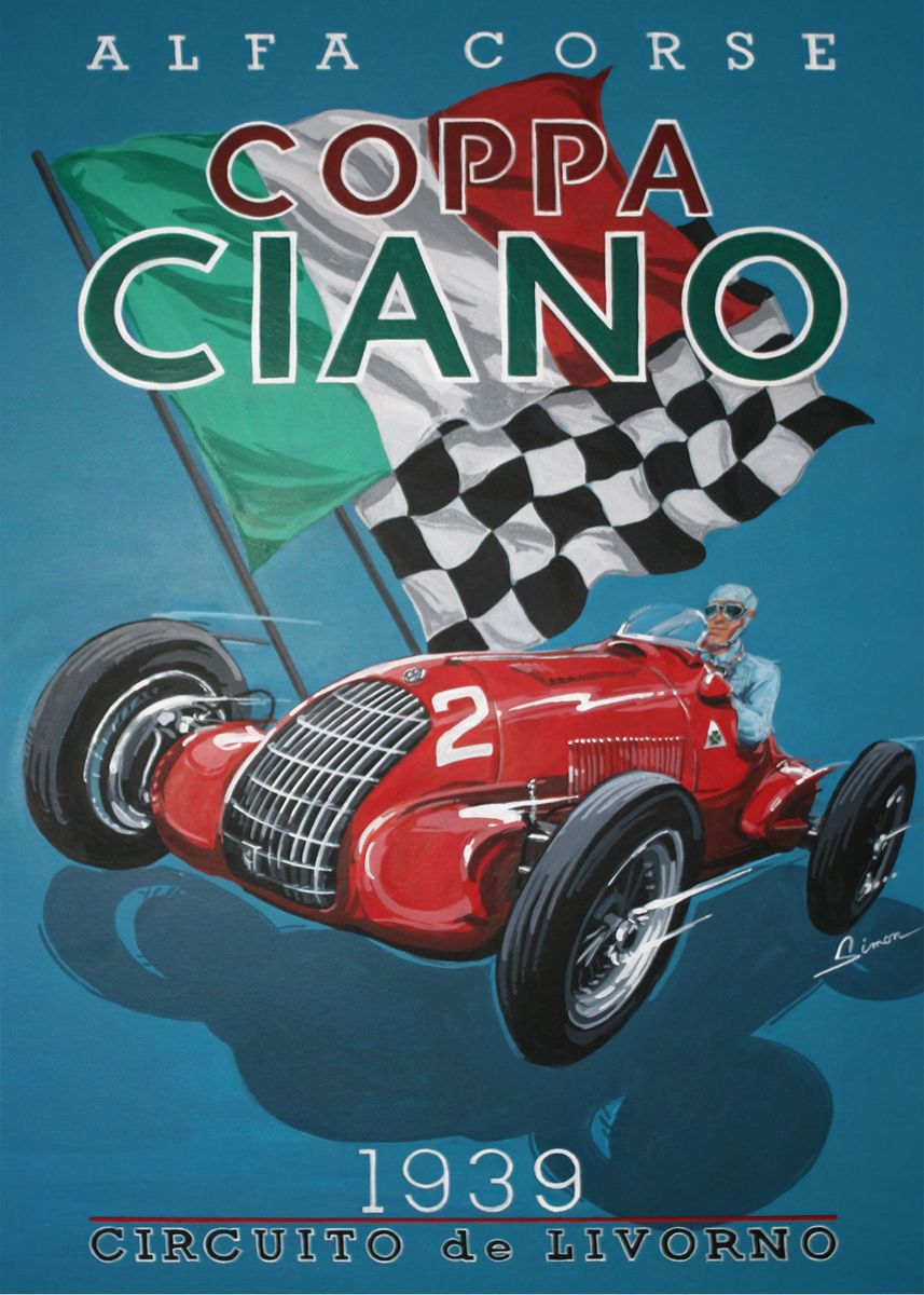 Vintage F1 Racing Kunstdrucke