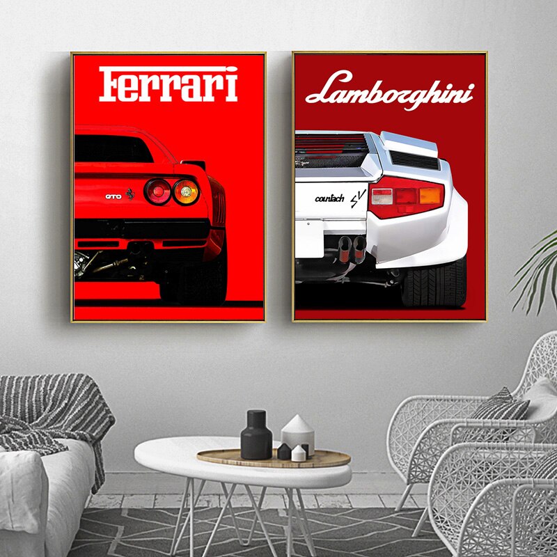 Moderne Auto Poster Kunstdrucke Verschiedene Hersteller