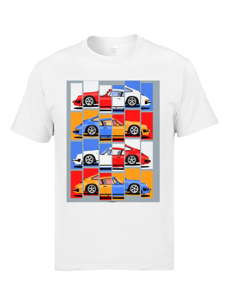Moderne Farbige Motive Porsche 911 T-Shirt