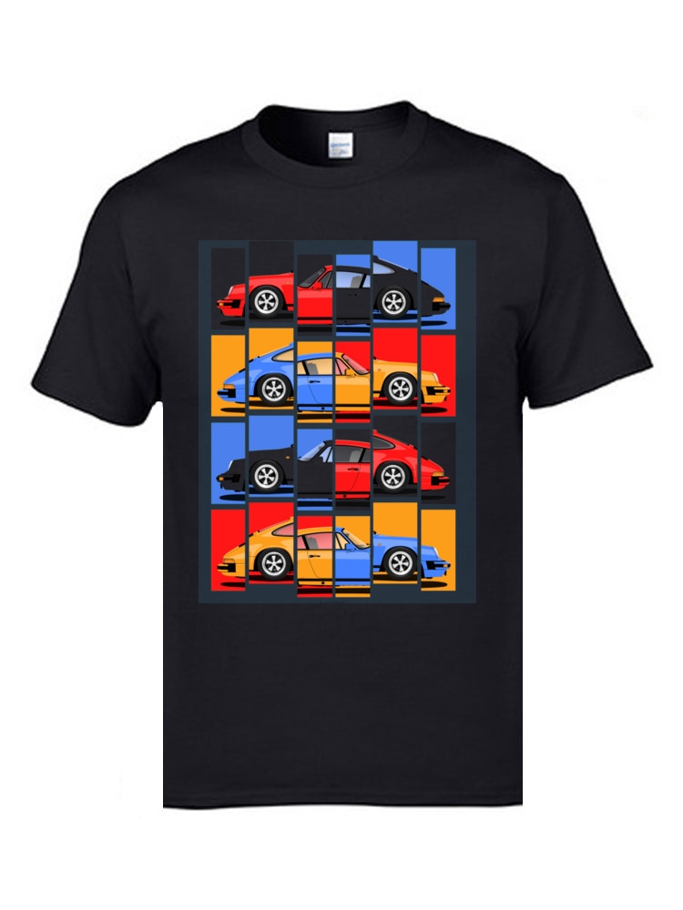 Moderne Farbige Motive Porsche 911 T-Shirt